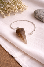 Pendule conique en quartz fumé