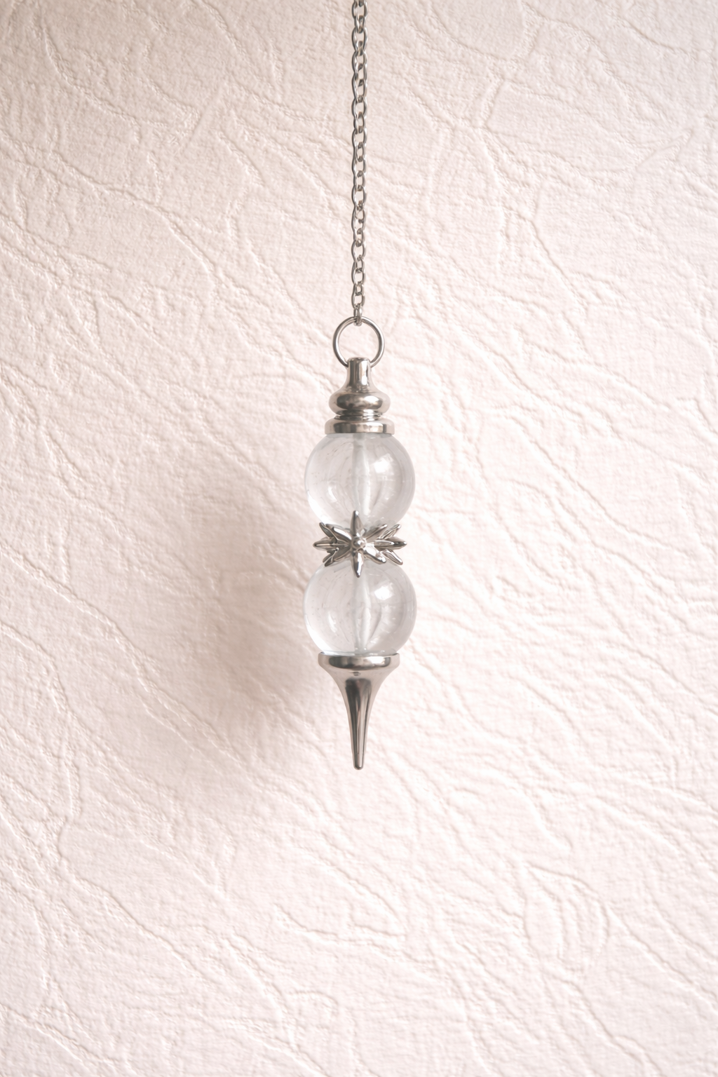 Pendule double sphère en cristal de roche