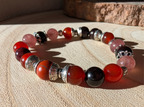 Bracelet en perles naturelles - love collection - rouge