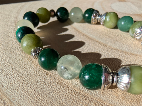 Bracelet en perles naturelles - love collection - vert