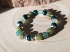 Bracelet en perles naturelles - love collection - vert