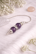 Pendule double sphère en améthyste