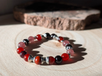 Bracelet en perles naturelles - love collection - rouge