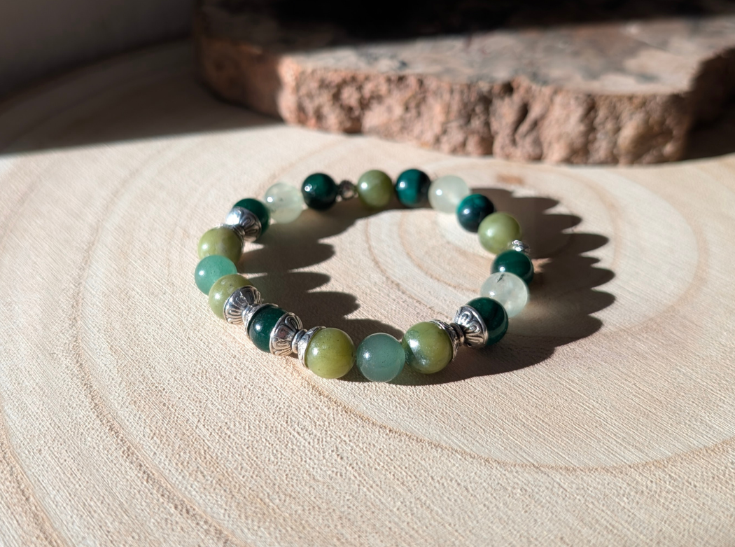 Bracelet en perles naturelles - love collection - vert