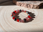 Bracelet en perles naturelles - love collection - rouge