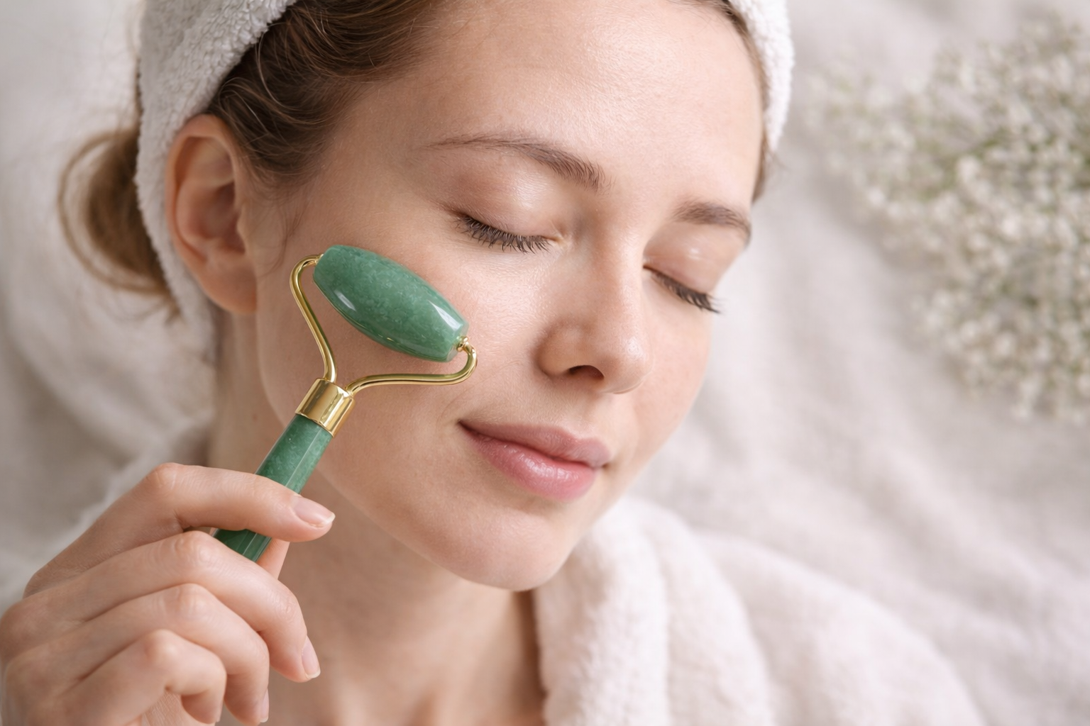 Rouleau de massage en aventurine