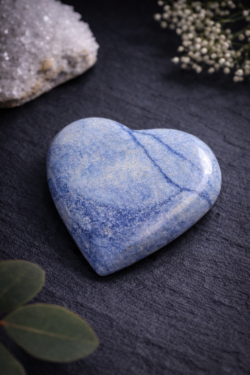 Coeur en aventurine bleue