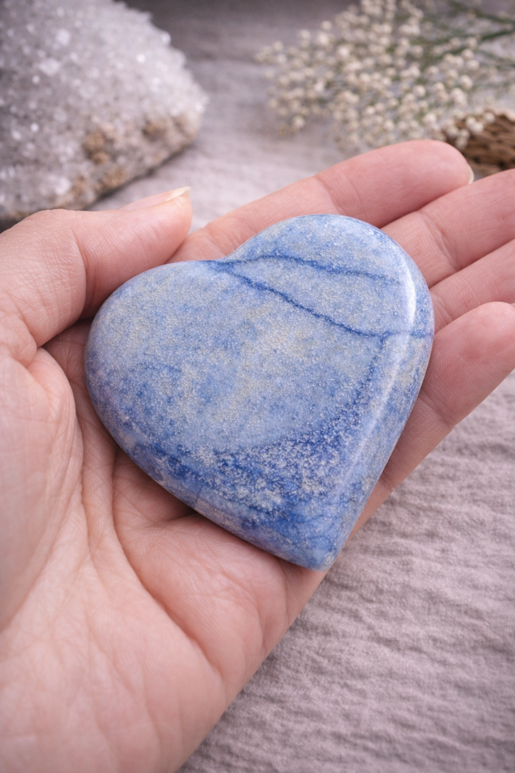 Coeur en aventurine bleue