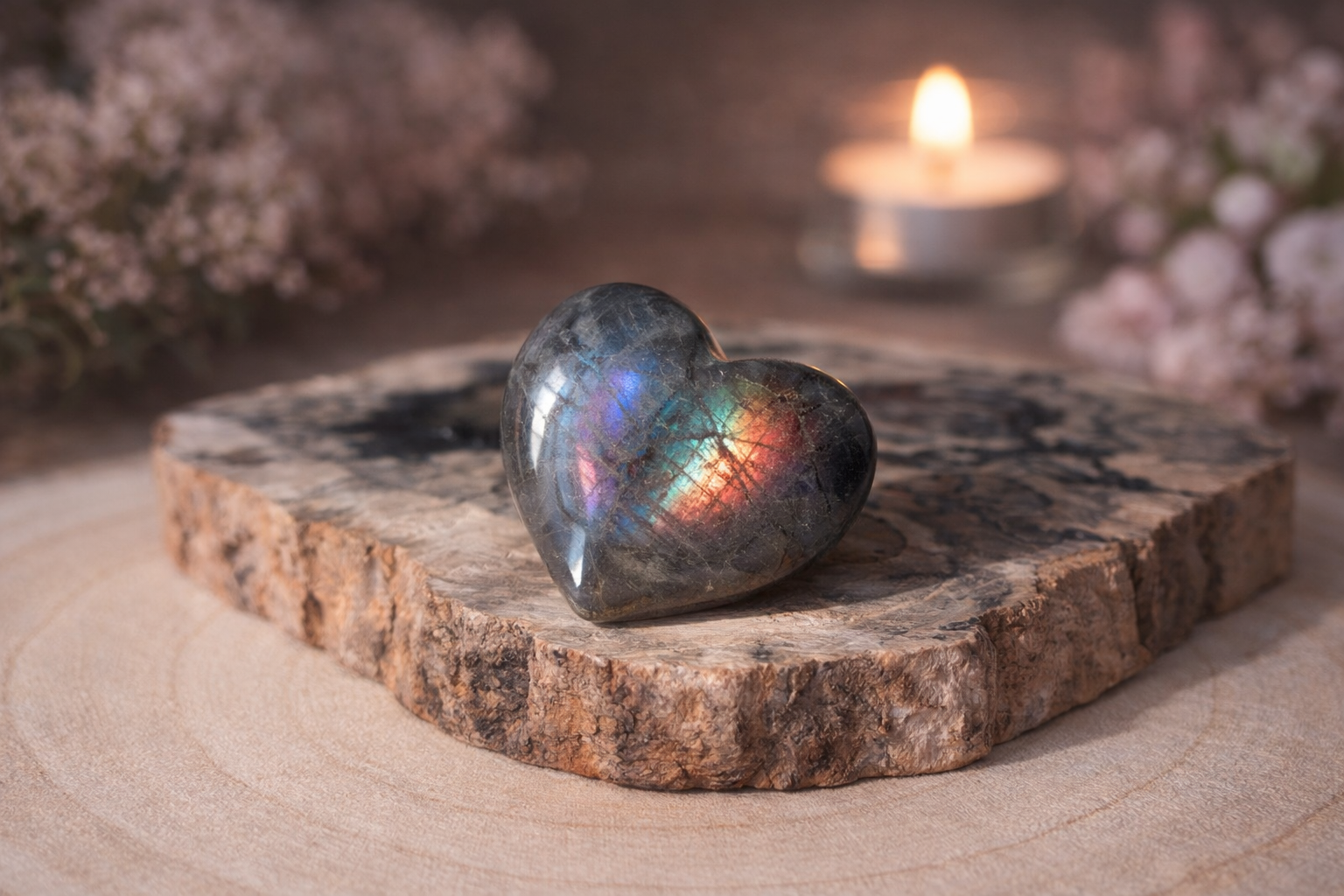 Coeur en labradorite