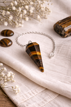 Pendule conique en œil de tigre