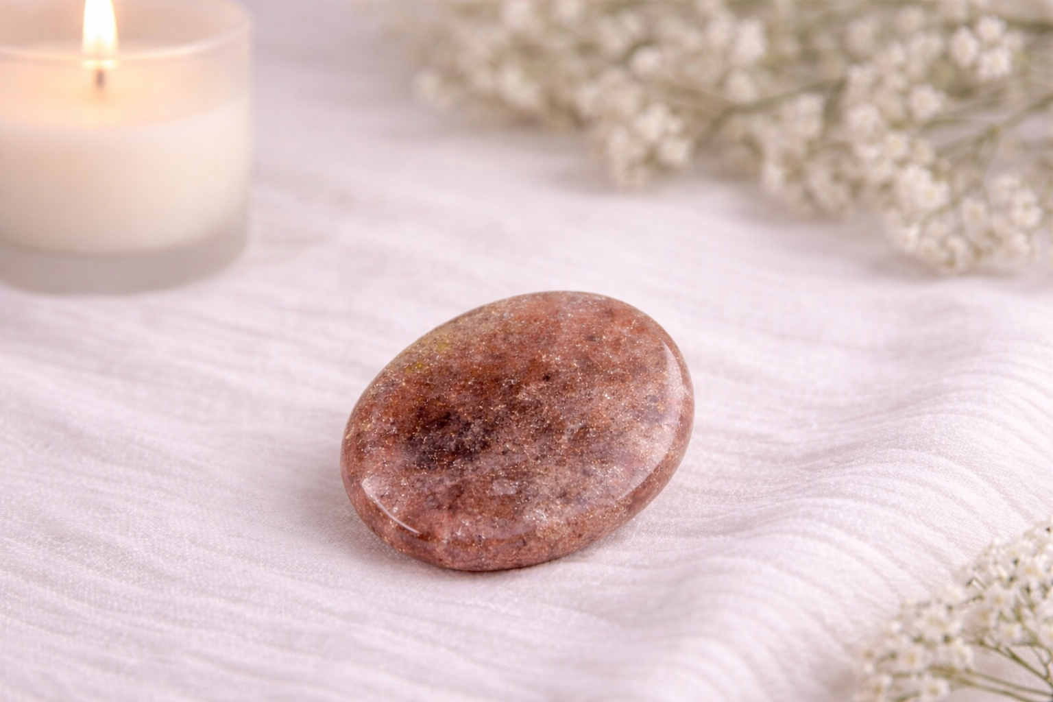 Pierre de pouce en Quartz Fraise naturel