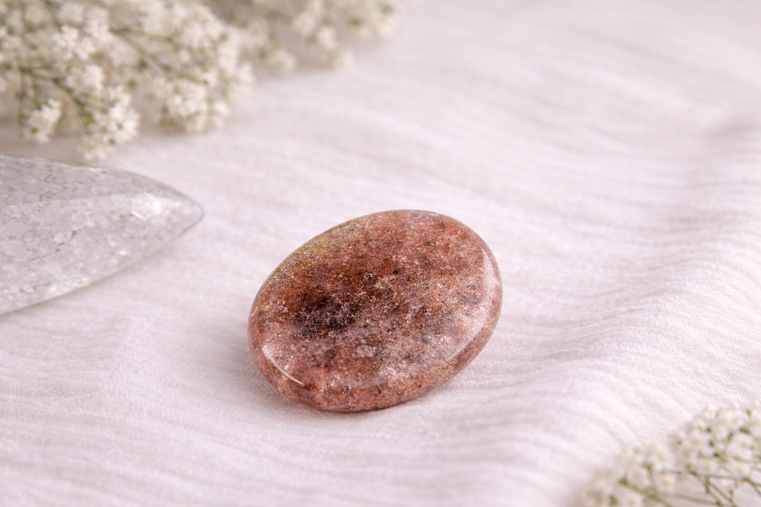 Pierre de pouce en Quartz Fraise naturel