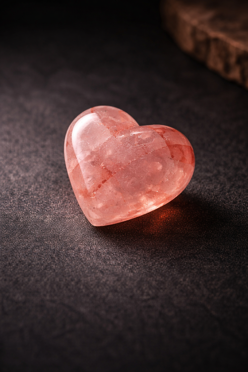 Coeur en quartz morango