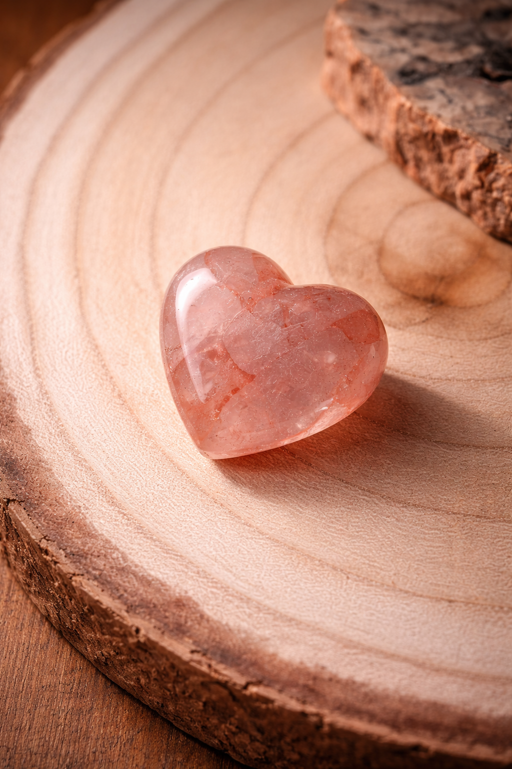 Coeur en quartz morango