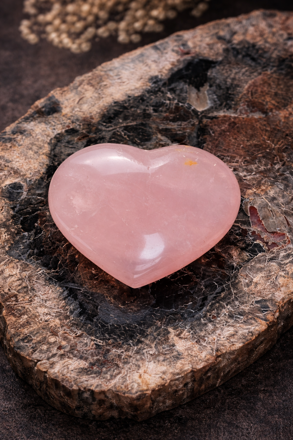 Cœur en quartz rose