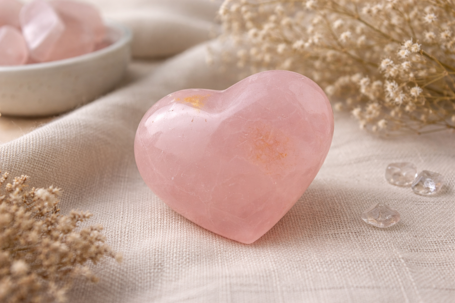 Cœur en quartz rose