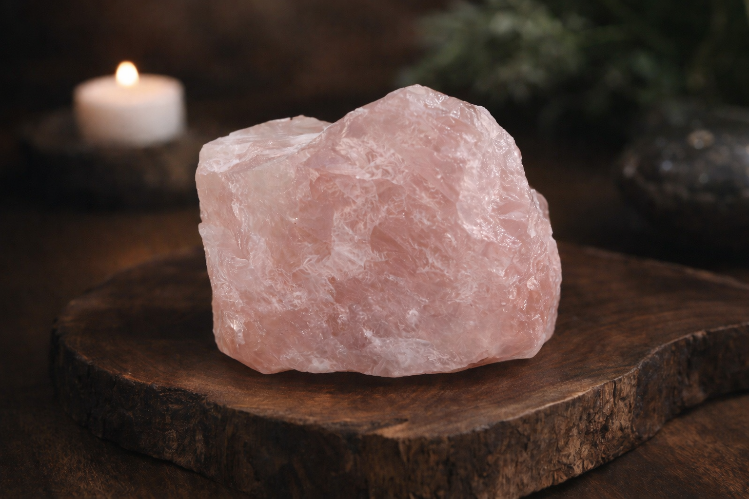 Quartz rose brut naturel – Pierre brute 250 à 300 g